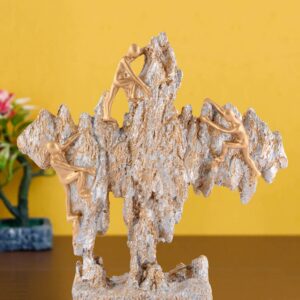 Men Sitting on Ball Showpiece for Home Decor Showpiece, Atlas Sculpture for Office Table Décor multicolour